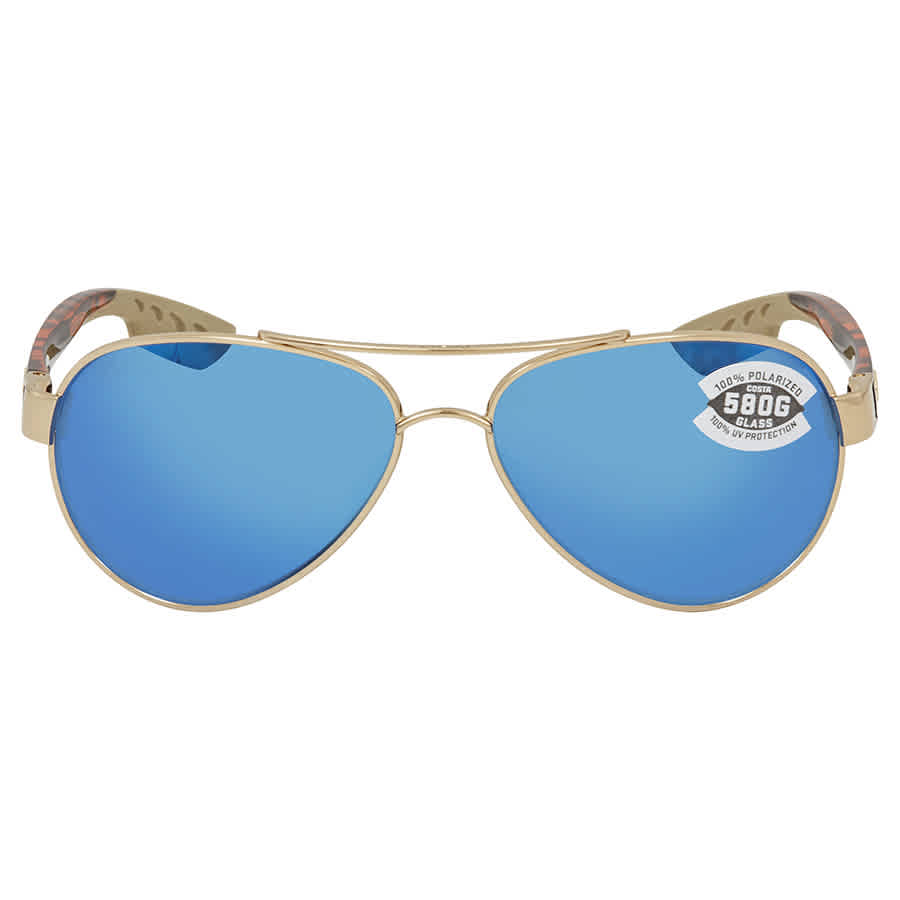Costa Del Mar LORETO Blue Mirror Polarized Glass Ladies Sunglasses LR 64 OBMGLP 56