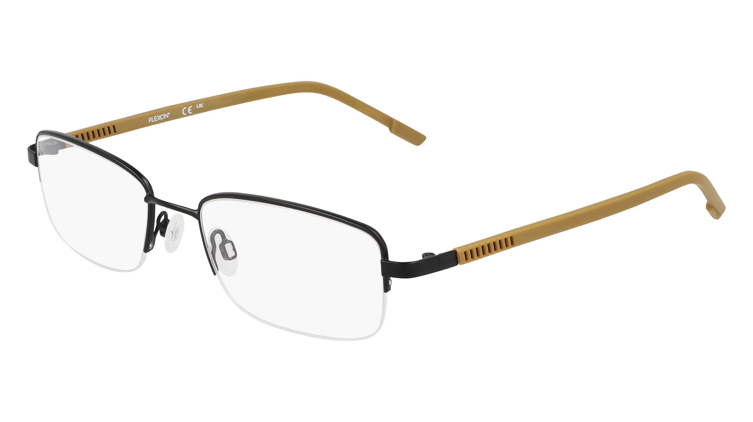 Flexon Demo Rectangular Mens Eyeglasses FLEXON H6079 004 55
