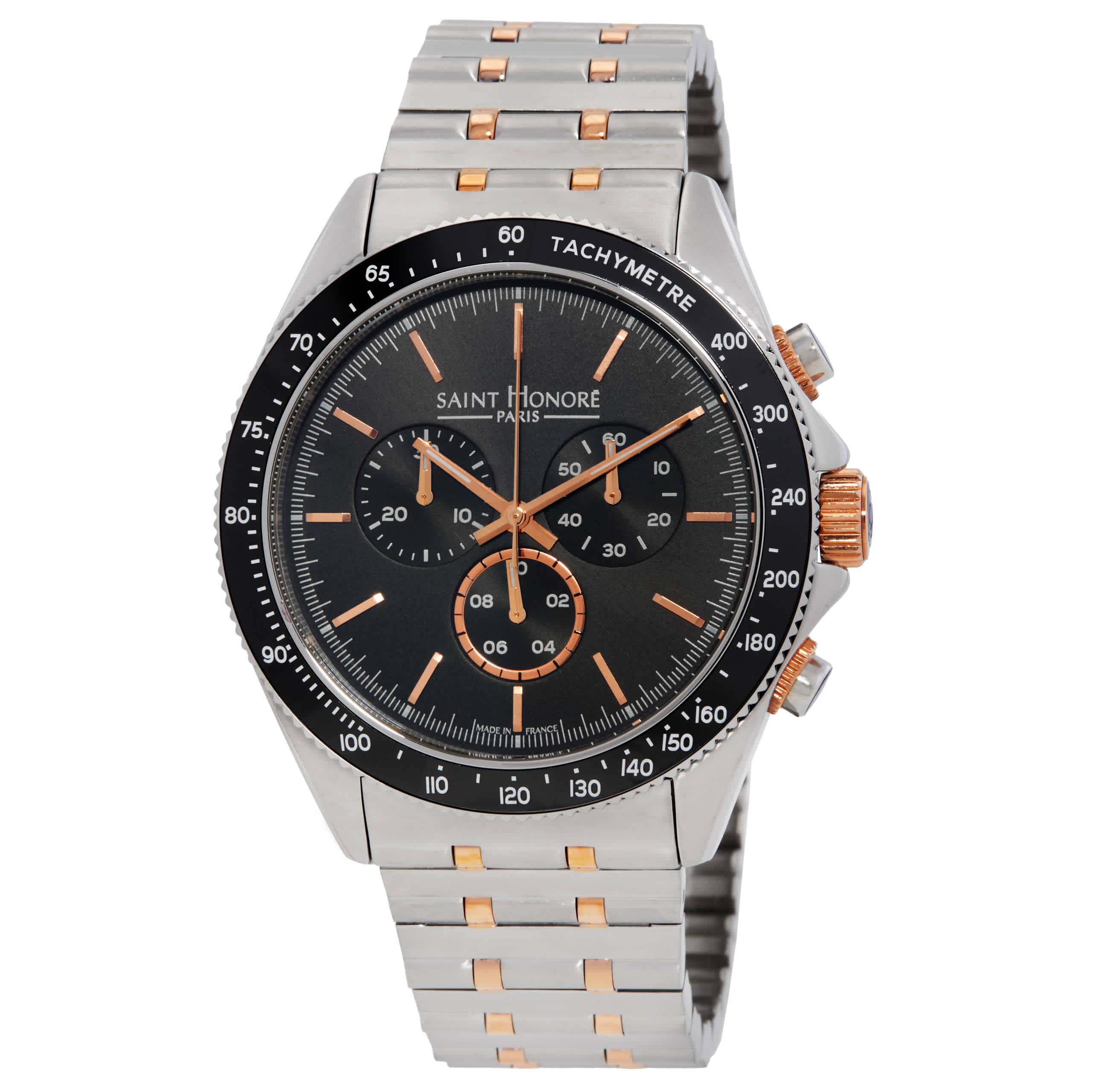 Saint Honore Paris Le Bourget Chronograph Quartz Black Dial Mens Watch LB896101 67NIR 640$