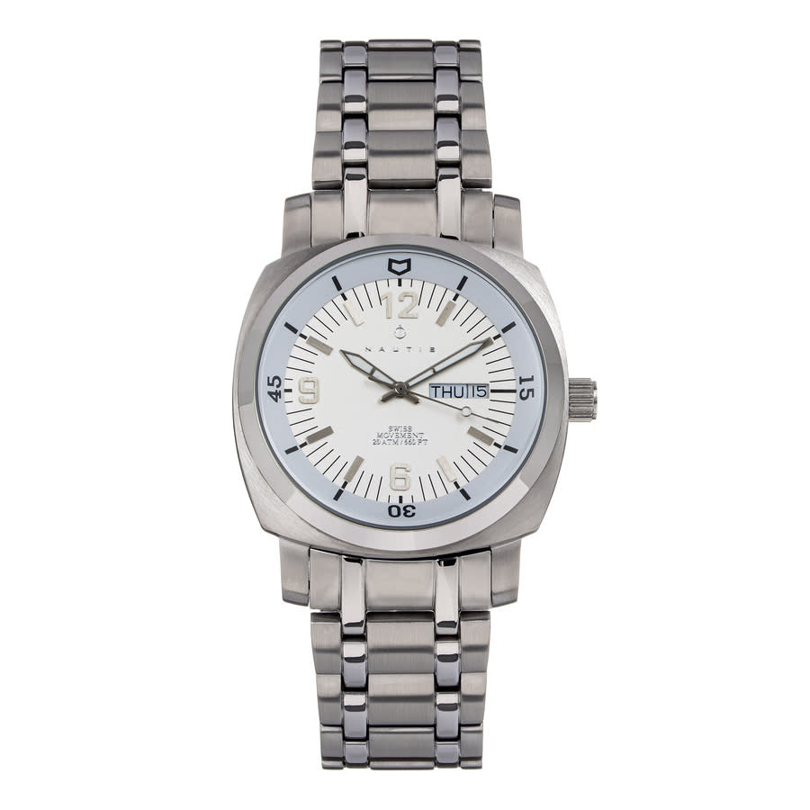 Nautis Stealth Quartz White Dial Mens Watch GL2087-D
