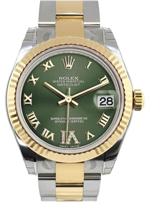 Preowned Rolex Datejust Lady 31 Green Dial Ladies Watch 178273GNRO