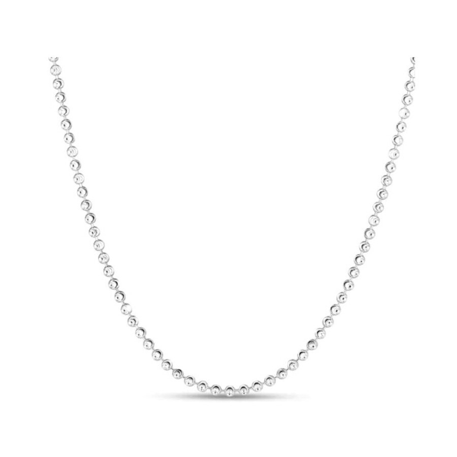 Tresorra Sterling Silver Moon-Cut Bead Chain Necklace - 2.5mm