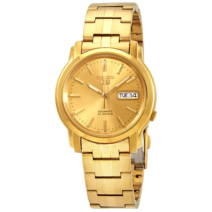 Seiko Series 5 Automatic Gold Dial Mens Watch SNKK76