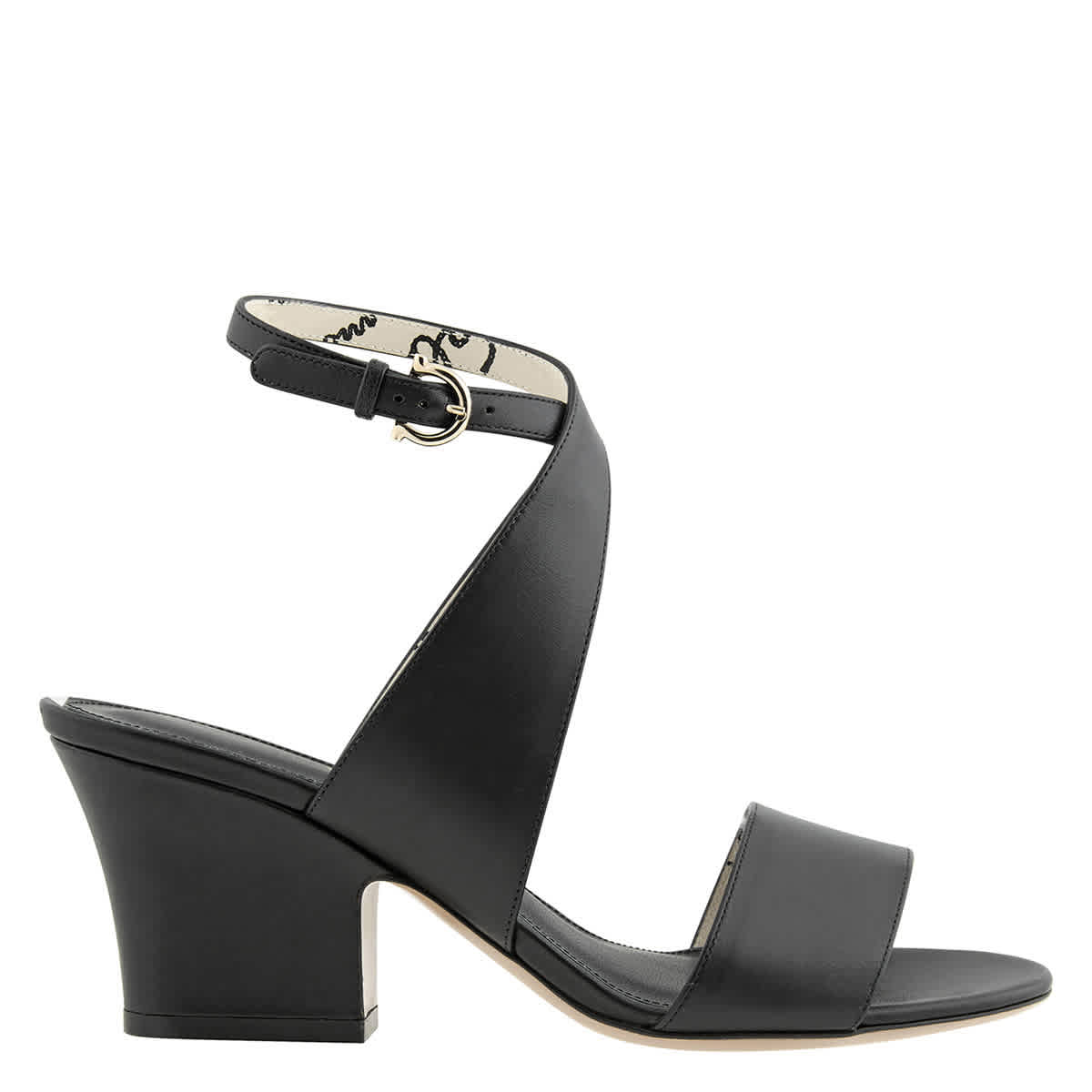 Pre-owned Ferragamo Salvatore  Ladies Plain Wedge Sandal In Black