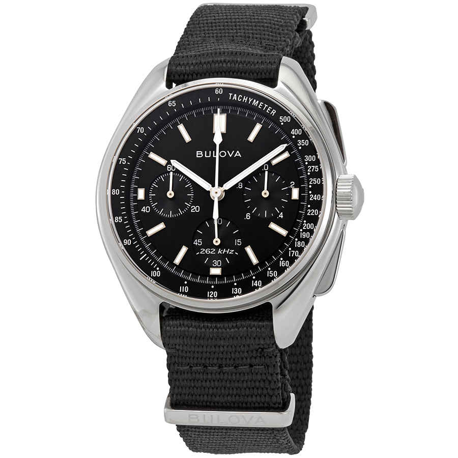 Bulova Special Edition Lunar Pilot Chronograph Black Dial Men's Watch ...