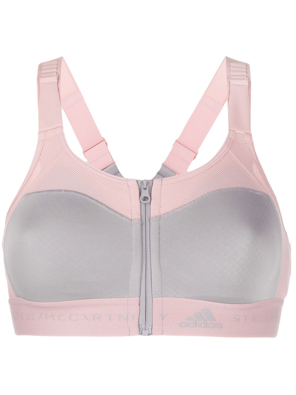 adidas zip front sports bra