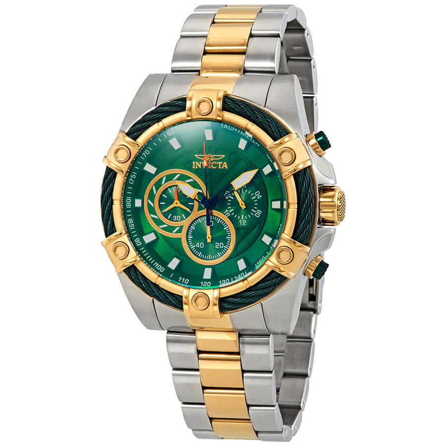 Invicta Bolt Chronograph Green Dial Two tone Men s Watch 25519