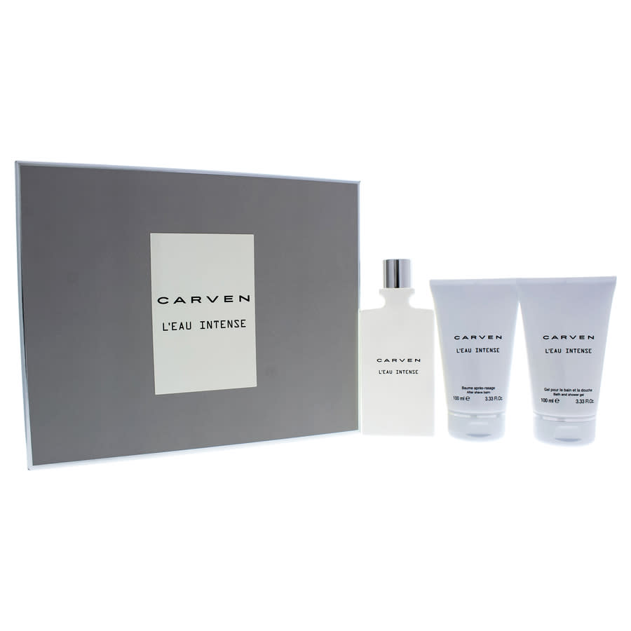 LEau Intense by Carven for Women - 3 Pc Gift Set 333oz EDT Spray 333oz After Shave Balm 333oz Bath and Shower Gel 39$