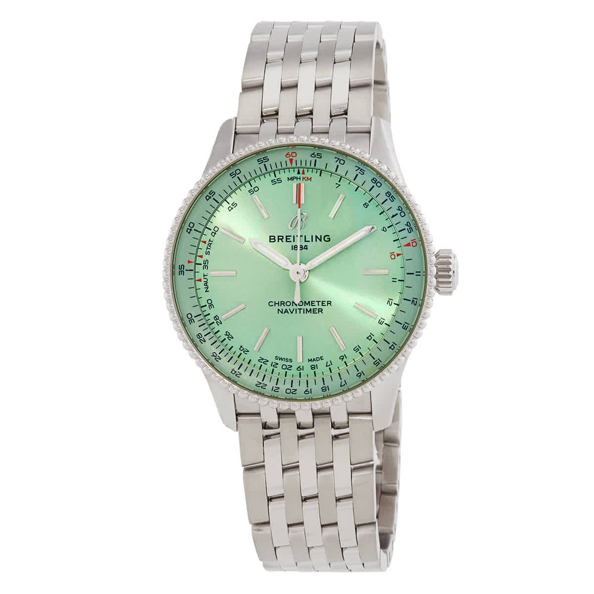 Breitling Navitimer Automatic Green Dial Ladies Watch A17327361L1A1