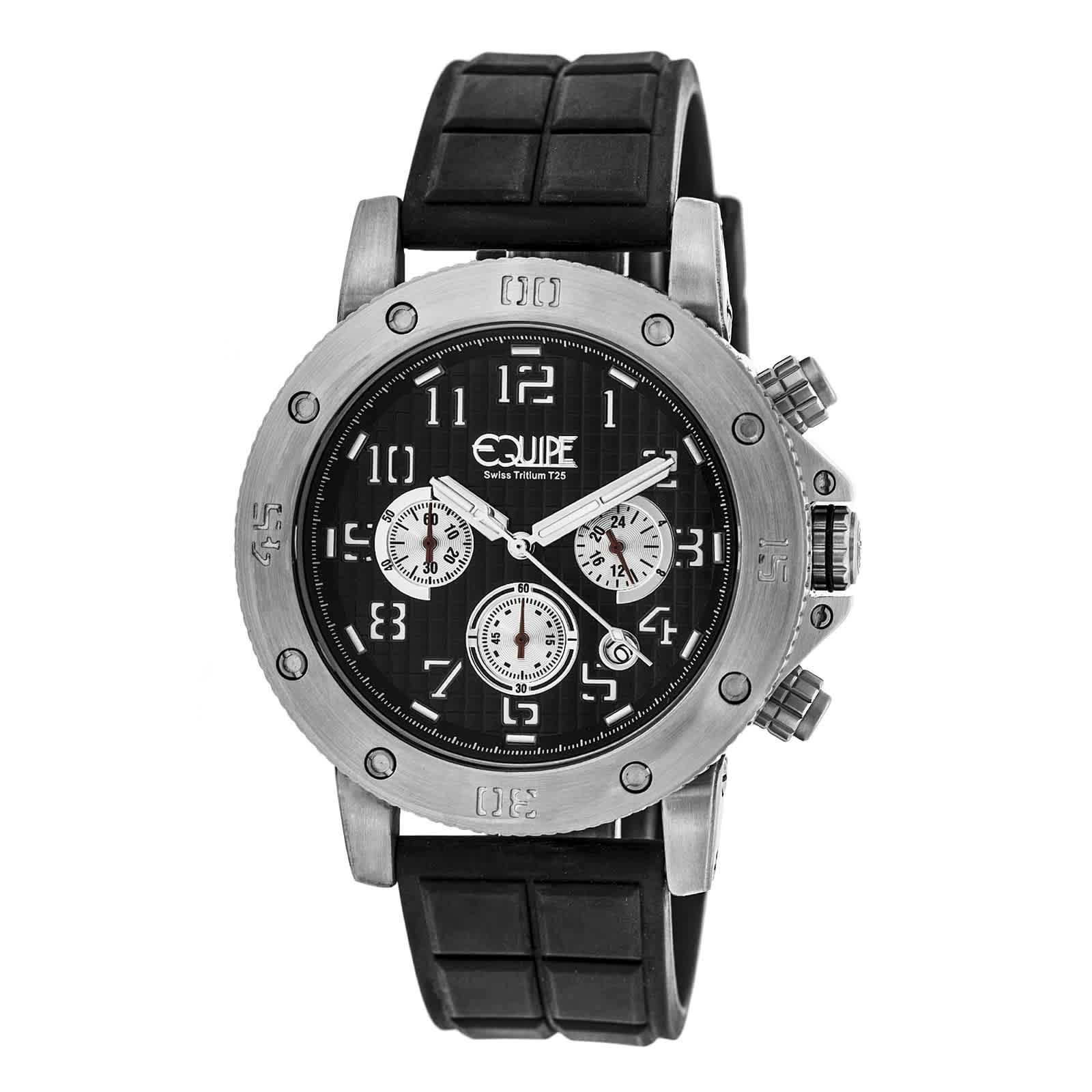Equipe Tritium Arciform Chronograph Black Dial Mens Watch ET407
