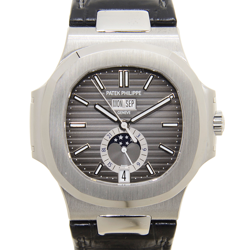 Patek Philippe Nautilus Automatic GMT Moonphase Black Dial Stainless Steel Mens Watch 5726A-001 105000$