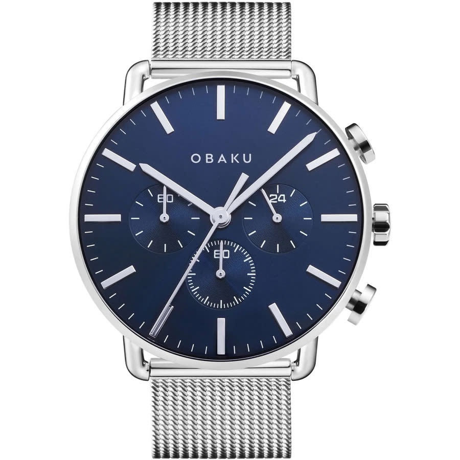 Obaku Classic Chronograph Quartz Blue Dial Mens Watch V232GCCLMC 69$