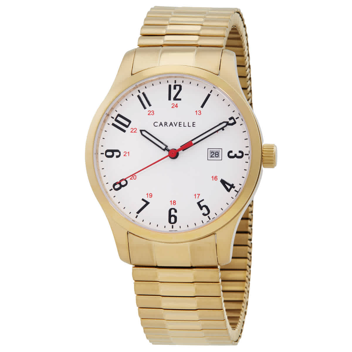 Bulova Caravelle Quartz White Dial Mens Watch 44B117