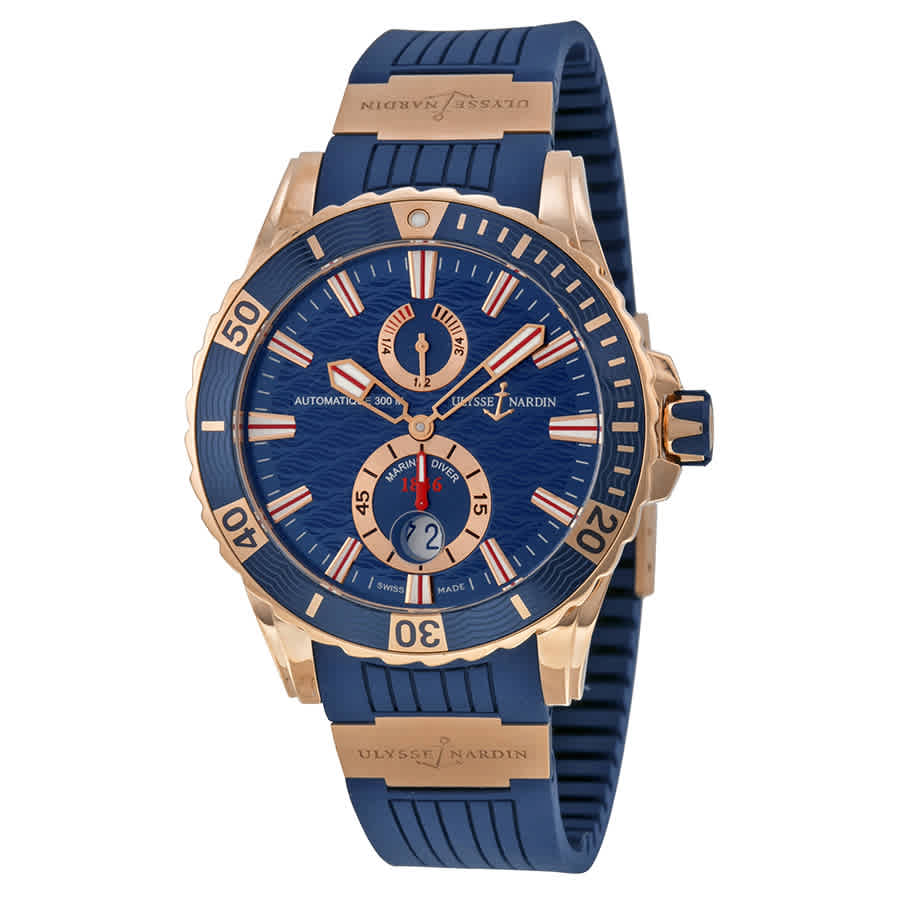Ulysse Nardin Maxi Marine Diver 18kt Rose Gold Blue Dial Mens Watch 266-10-3-93 21845$