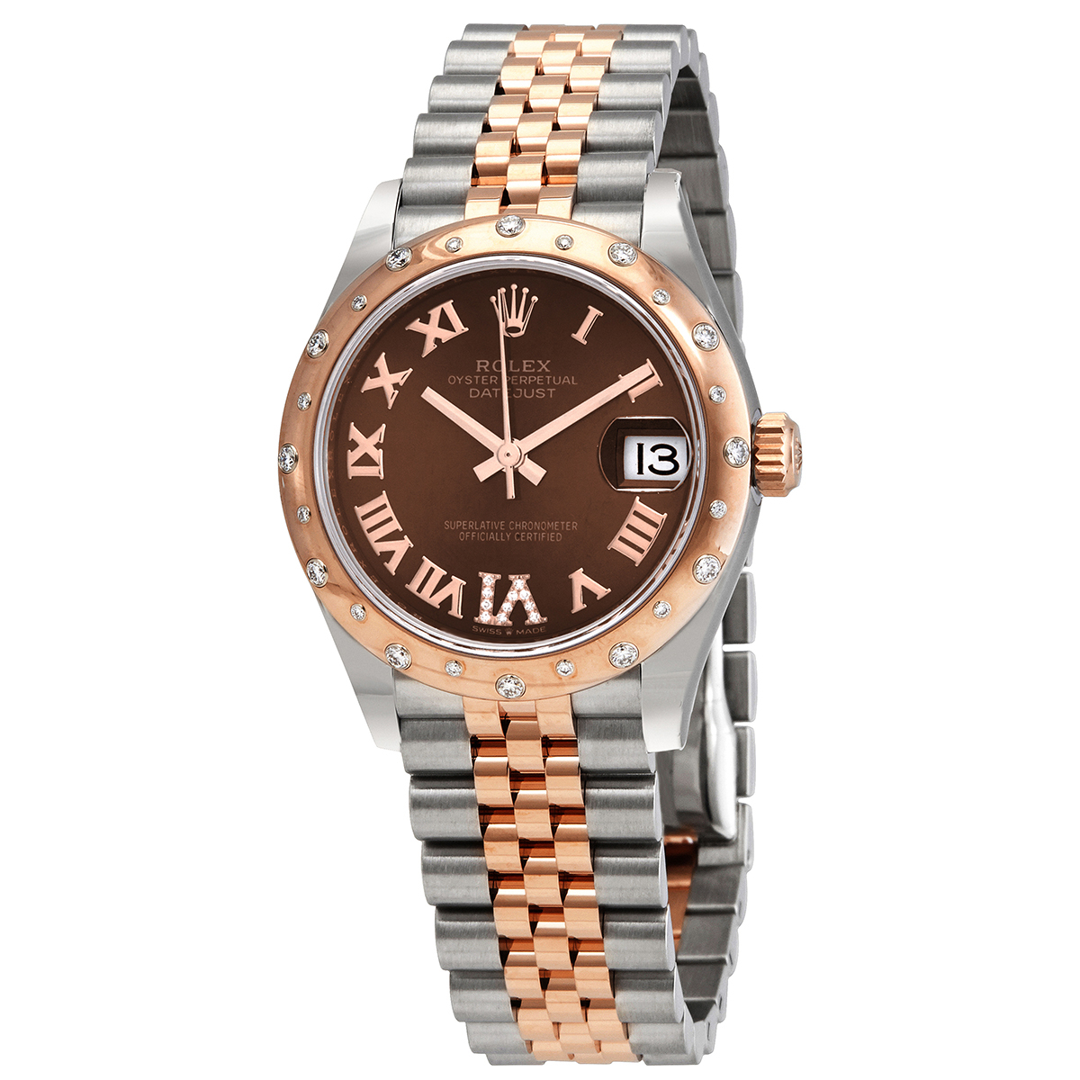 Preowned Rolex Datejust Diamond Chocolate Dial Ladies Watch 278341CHRDJ