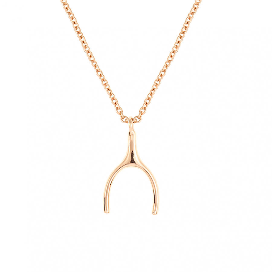 Sole du Soleil Daffodil Collection Women's 18k RG Plated Wishbone Fashion Necklace
