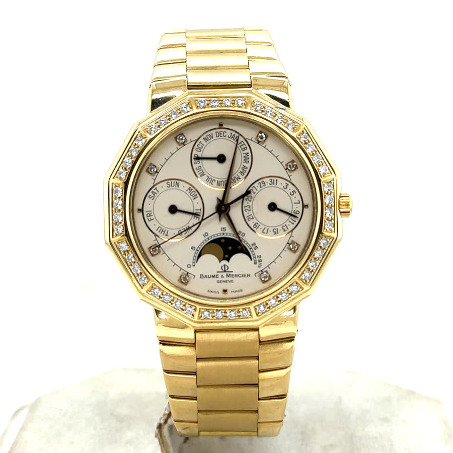 Pre-owned Baume et Mercier Riveira Perpetual Quartz Diamond Unisex Watch 871129 17750$