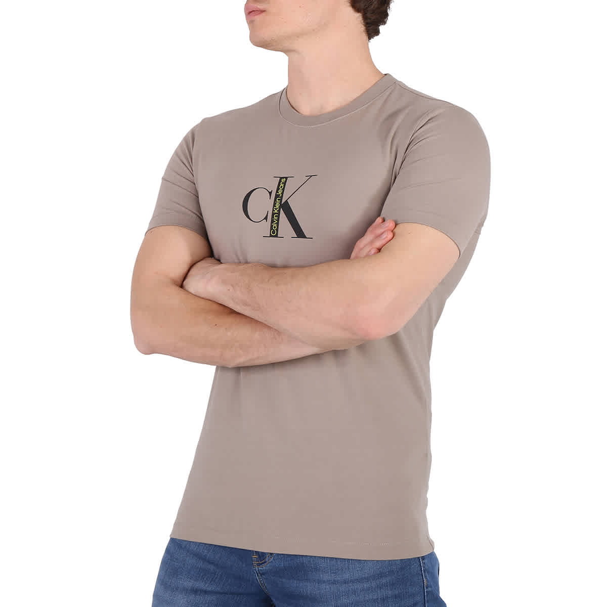 Calvin Klein Perfect Taupe Archival Institutional Logo T Shirt eBay