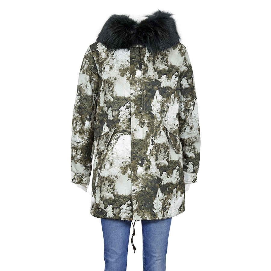 Mr Mrs Italy Ladies Army Printed Nylon Parka Midi Ebay