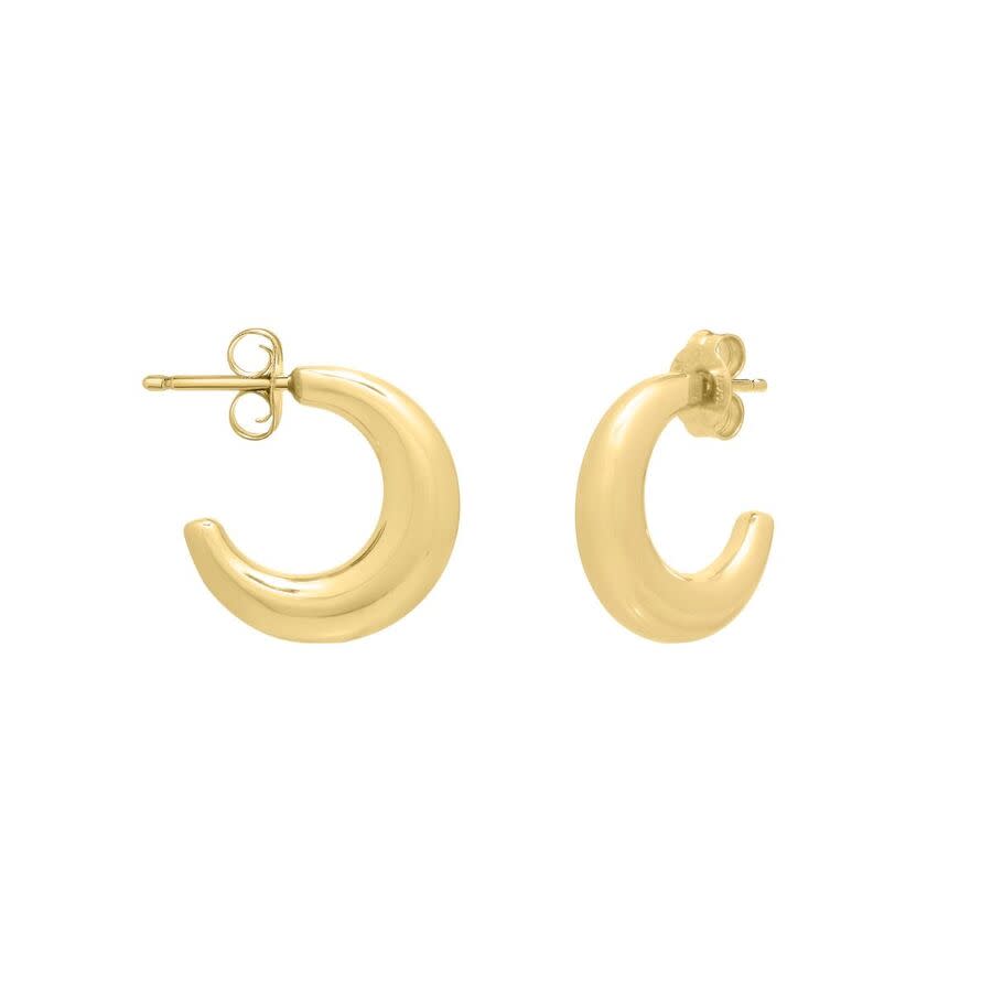 Tresorra 14K Yellow Gold Puffy C Hoop Earrings 460$