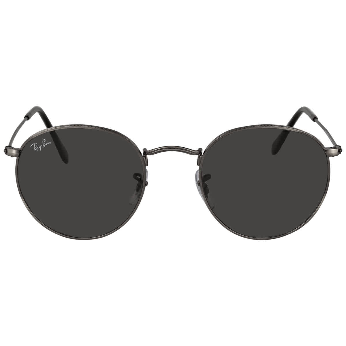 Ray-Ban Unisex Sunglass Round Metal Antiqued -  Frame color: Gunmetal, Lens color: Dark Grey