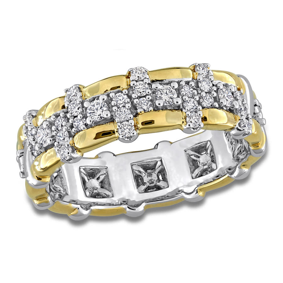 Created Forever 13ct TW Lab-Grown Diamond Eternity Ring in Two-Tone Sterling Silver 170$