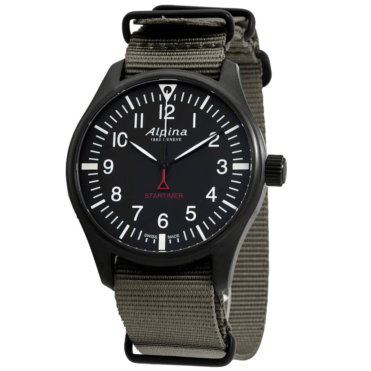 Alpina Startimer Pilot Quartz Black Dial Men's Watch AL-235B4FBS6 | eBay