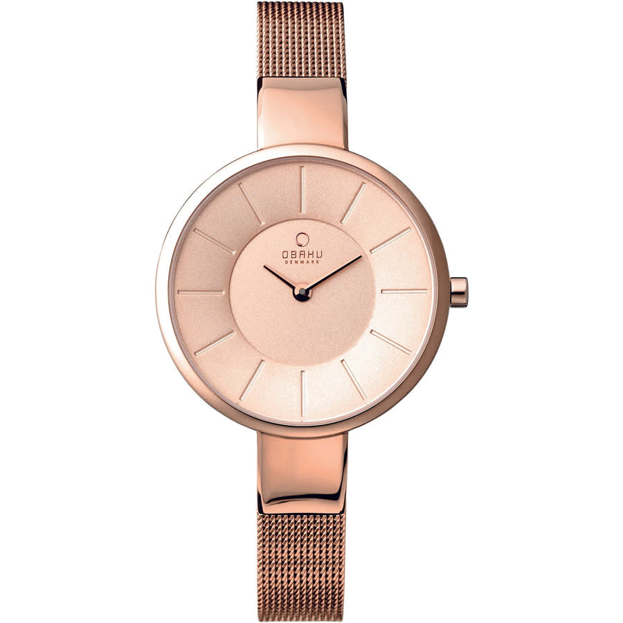 Obaku Denmark Quartz Rose Gold Dial Ladies Watch V149LXVVMV 76$