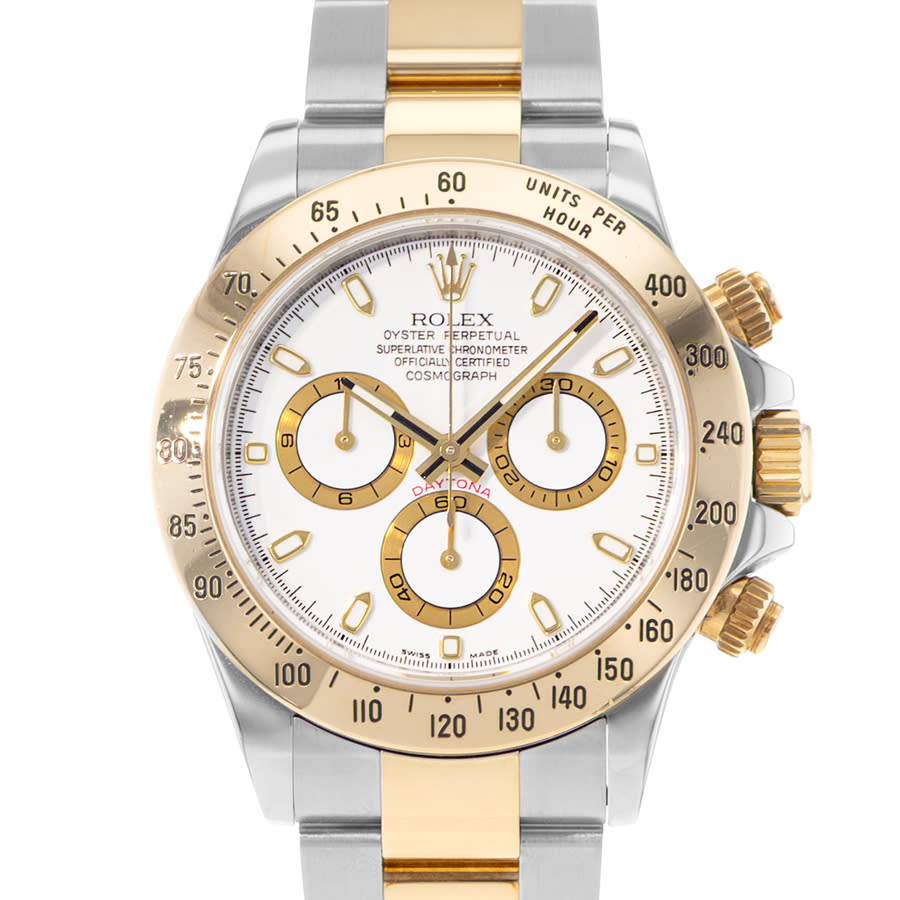 preowned rolex daytona chronograph automatic chronometer white dial mens watch 116523 wso