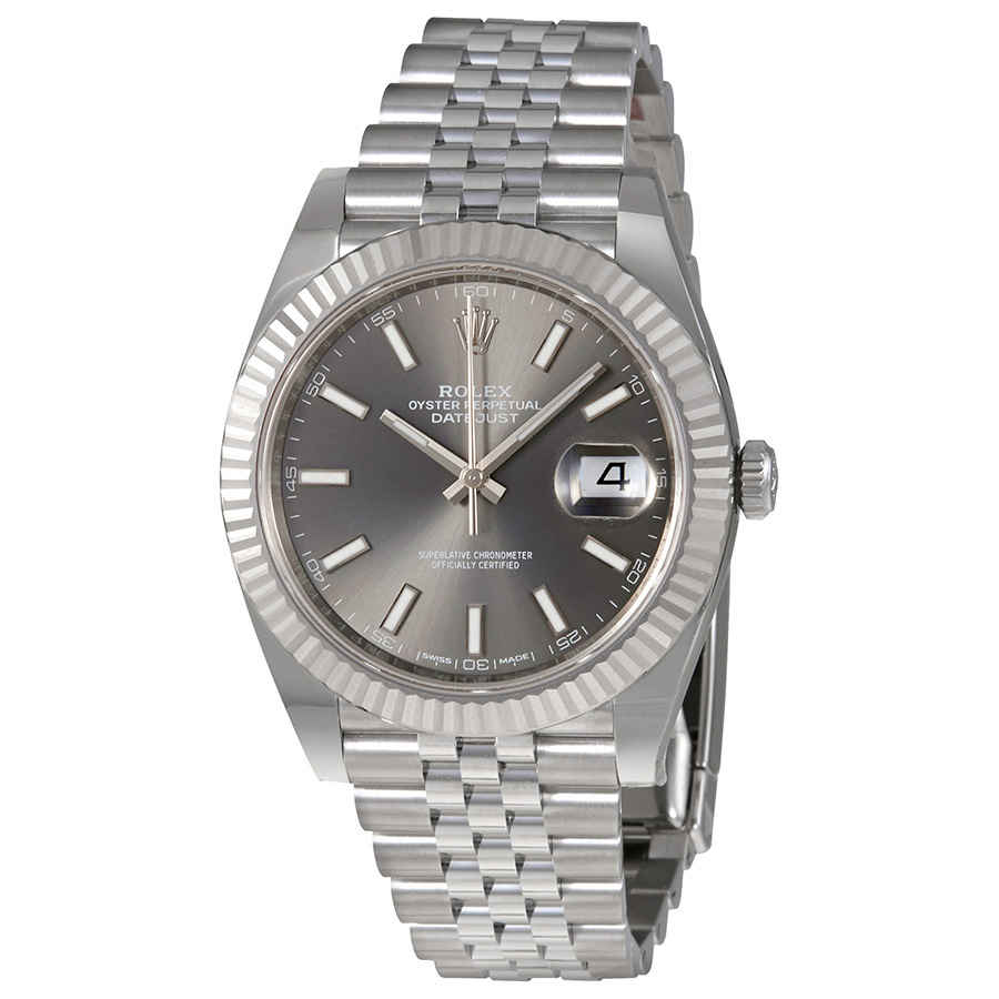 Rolex Datejust Dark Rhodium Dial Automatic Mens Jubilee Watch 126334RSJ
