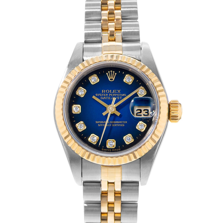 Preowned Rolex Datejust 26 Automatic Chronometer Diamond Blue Dial Ladies Watch 79173 BLDJ