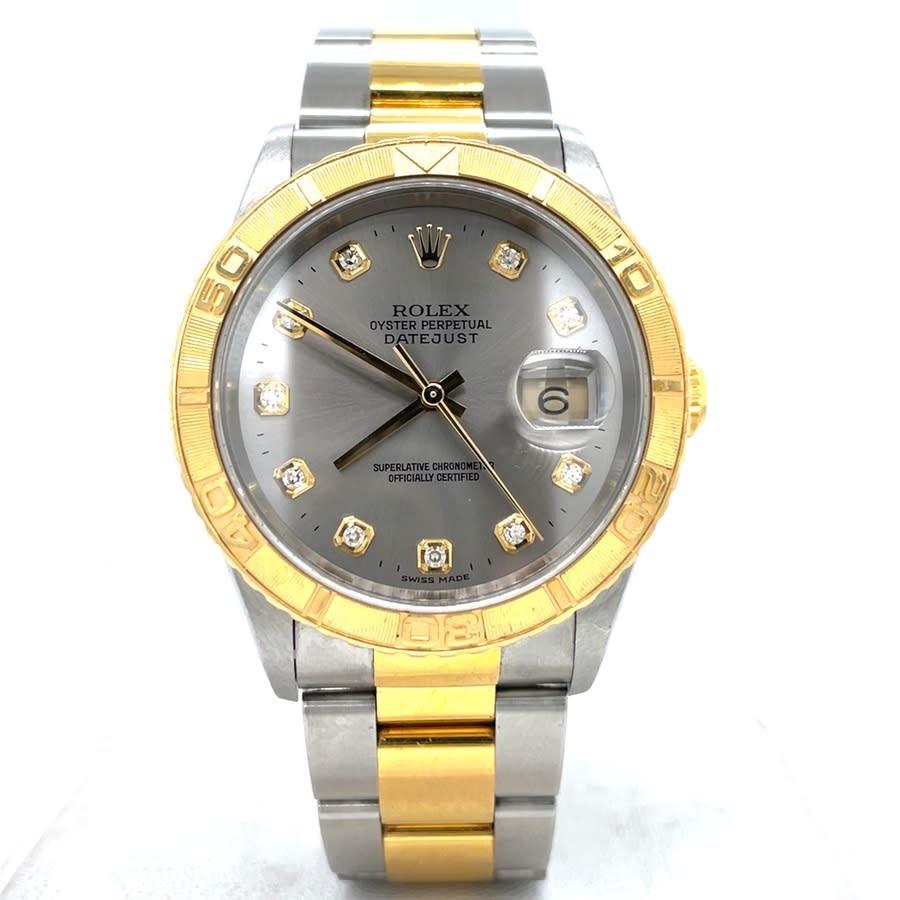 Preowned Rolex Datejust TurnOGraph Automatic Diamond Silver Dial Mens Watch 16263 SDO