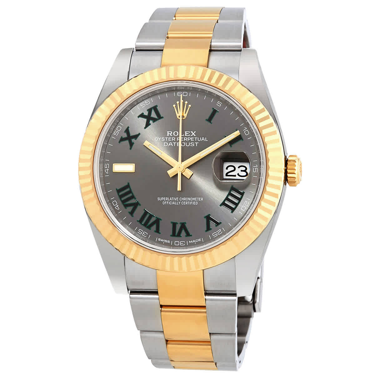 Rolex Datejust 41 Grey Dial Stainless Steel and 18K Yellow Gold mens Watch 126333GYRO