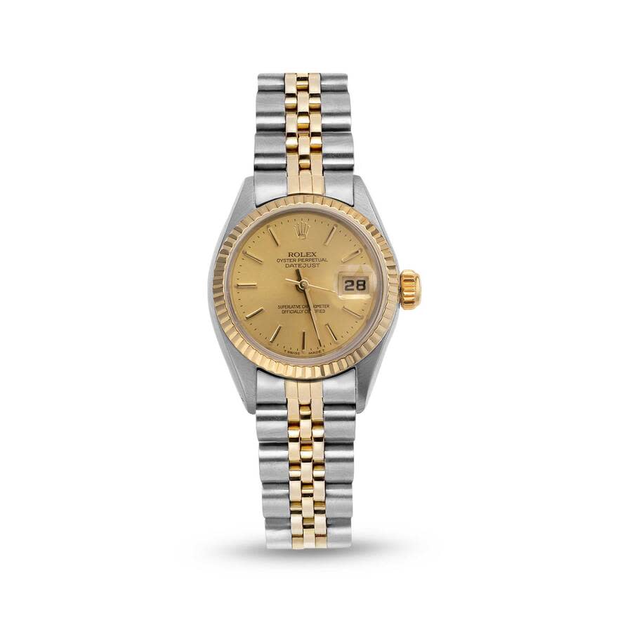 Pre-owned Rolex Datejust Automatic Chronometer Champagne Dial Ladies Watch 69173 CSJ 6475$