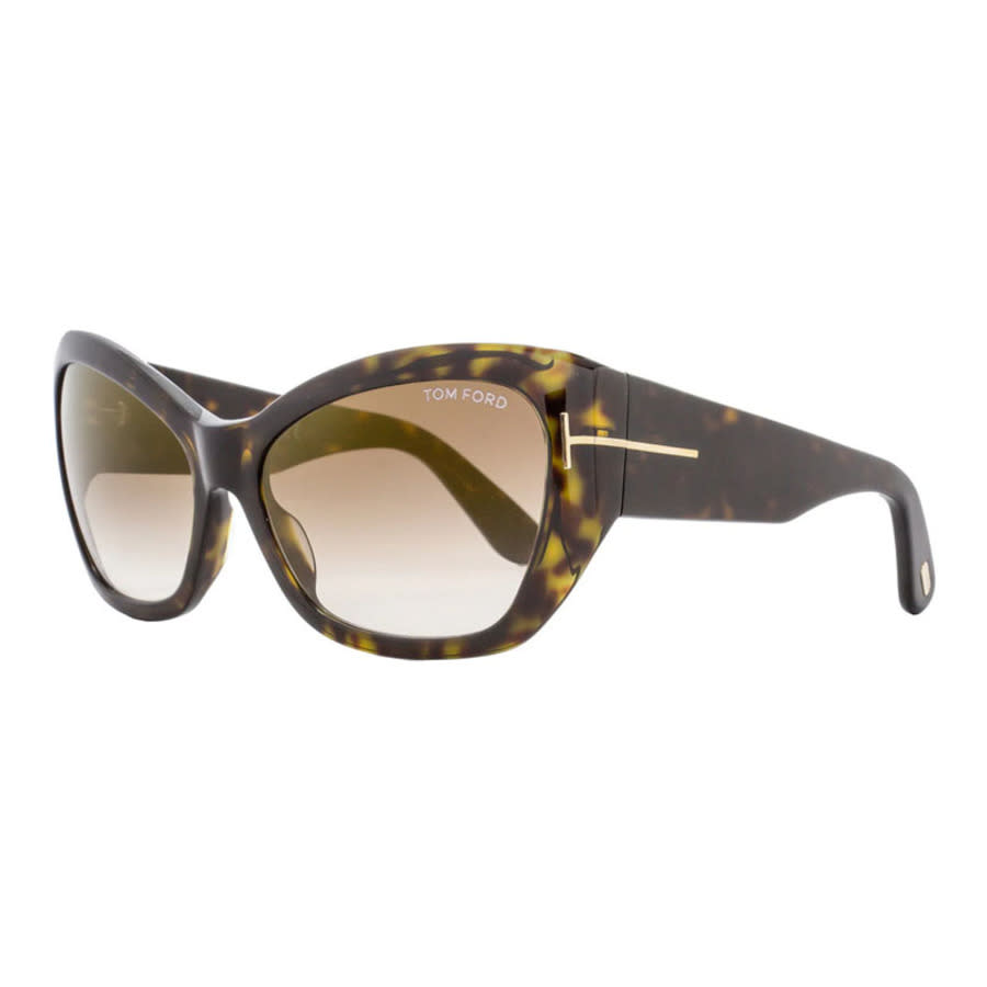 Tom Ford FT046052G Tortoiseshell Cat-Eye Sunglasses — Brown