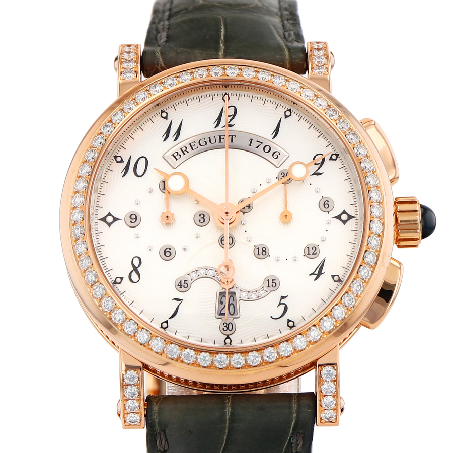 Pre-owned Breguet Marine Chronograph Chronograph Diamond White Dial Ladies Watch 8828BR5D586DD00 17000$