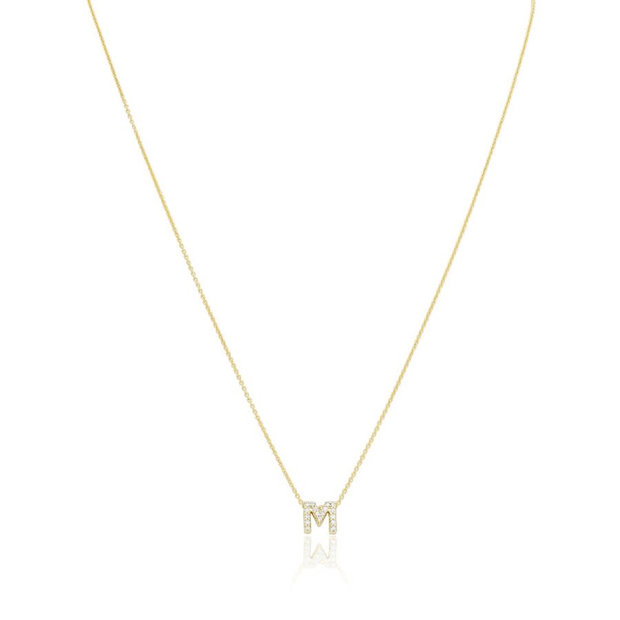 Roberto Coin 18K Yellow Gold Love Letter Collection Diamond ''M'' Initial Pendant