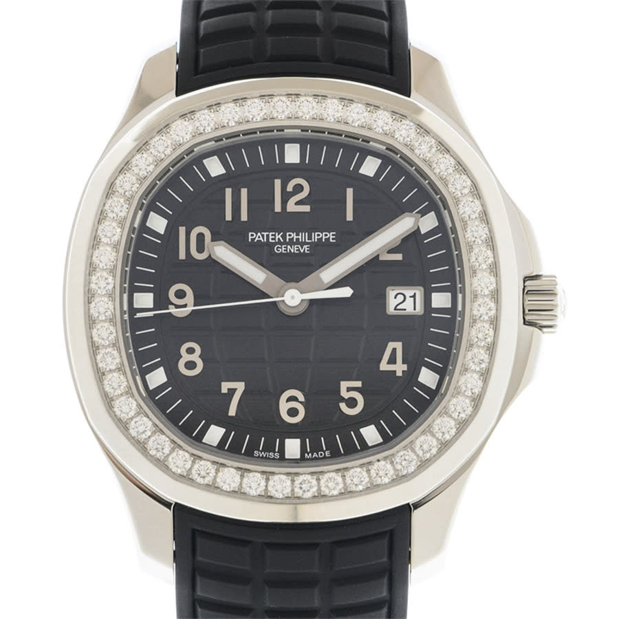 Patek Philippe Aquanaut Quartz Diamond Black Dial Ladies Watch 5267200A001