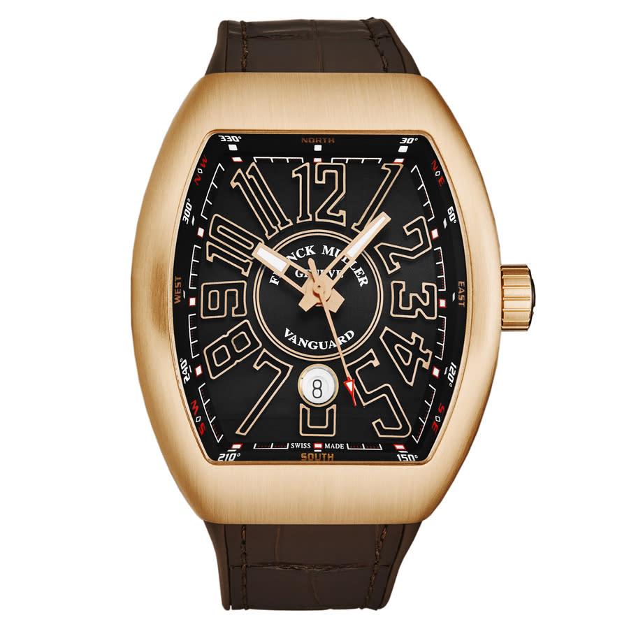Pre-owned Franck Muller Vanguard Brown Dial Mens Watch 45SCGLDGRYGLD-1