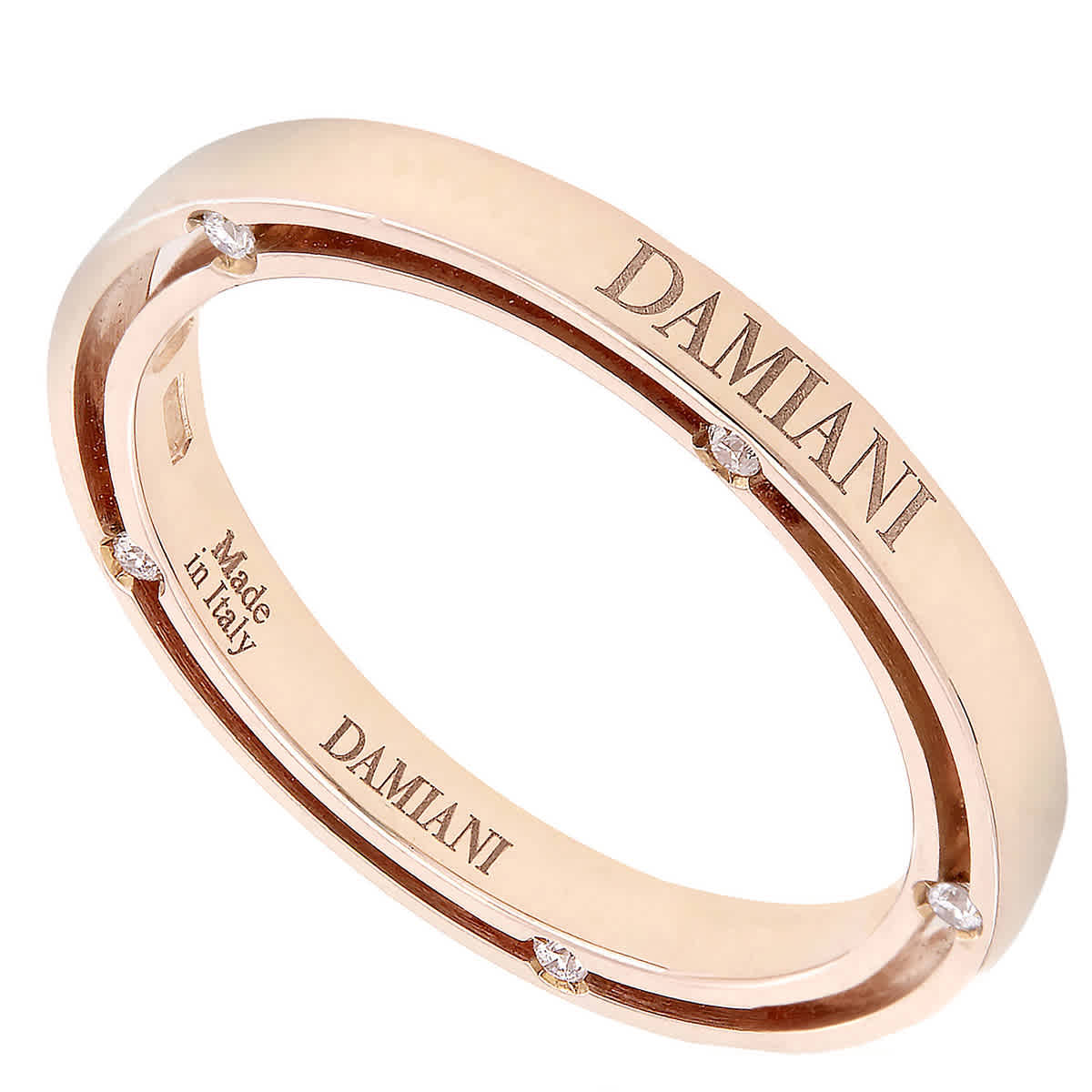 Damiani D.Side Pink Gold Diamond Wedding Band, Size 11