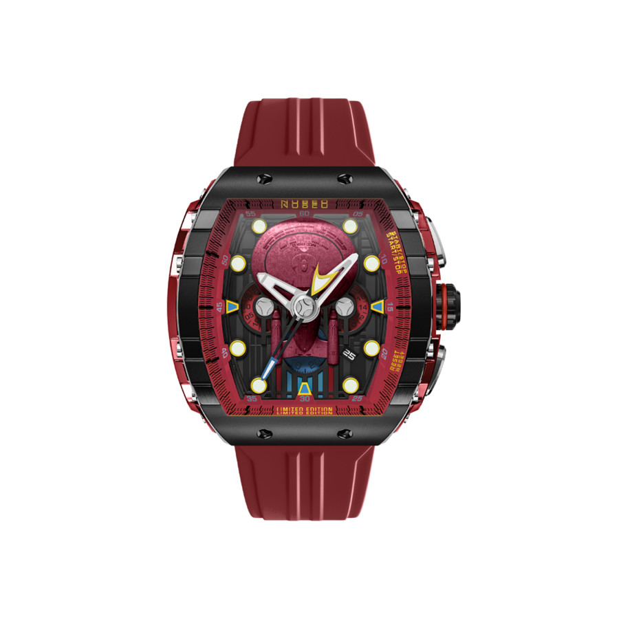 Nubeo Magellan Chronograph Quartz Red Dial Mens Watch NB-6097-03