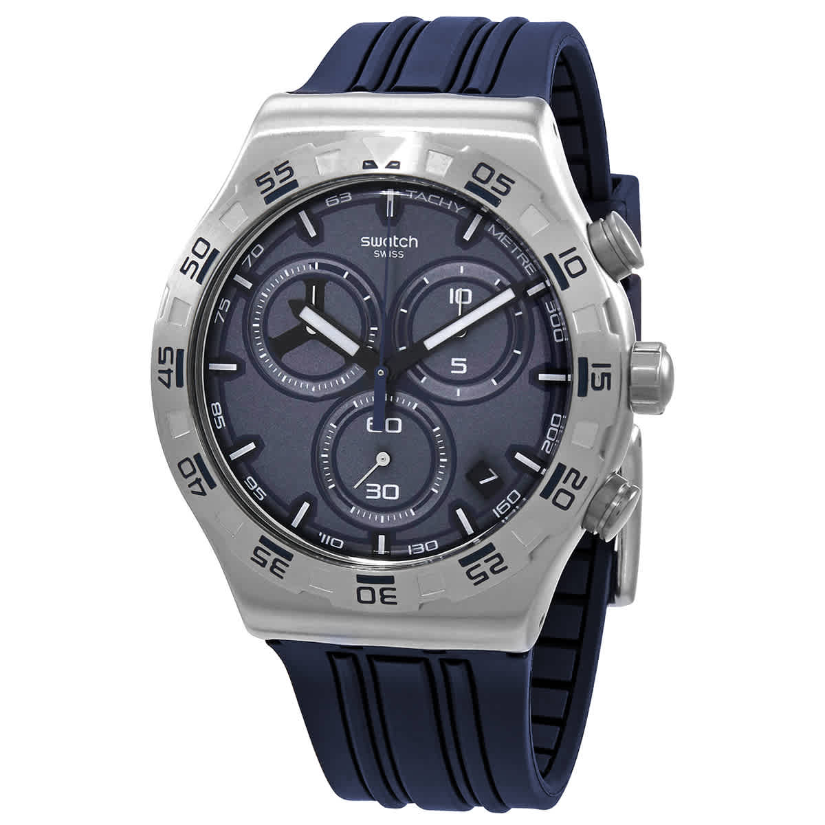 Swatch TECKNO BLUE Chronograph Quartz Blue Dial Men's Watch YVS473 | eBay