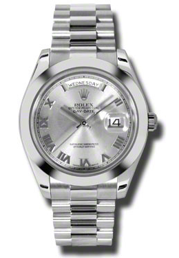 Rolex DayDate II Rhodium Dial Platinum President Automatic Mens Watch 218206RRP