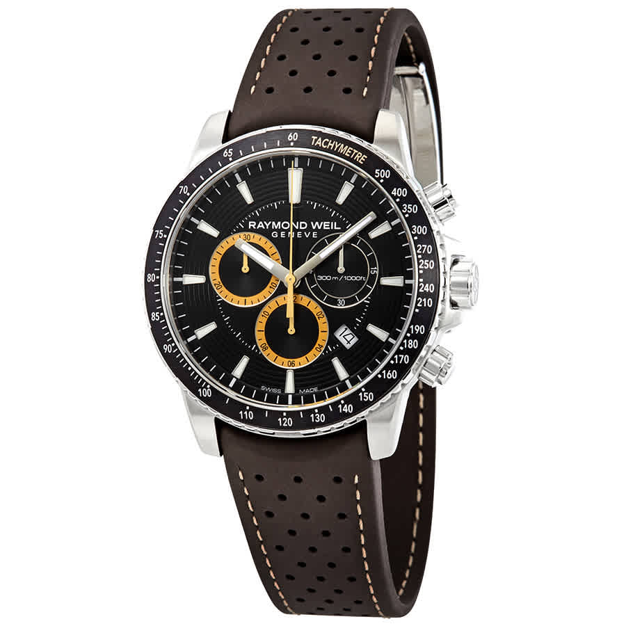 raymond weil tango chronograph black dial men's watch