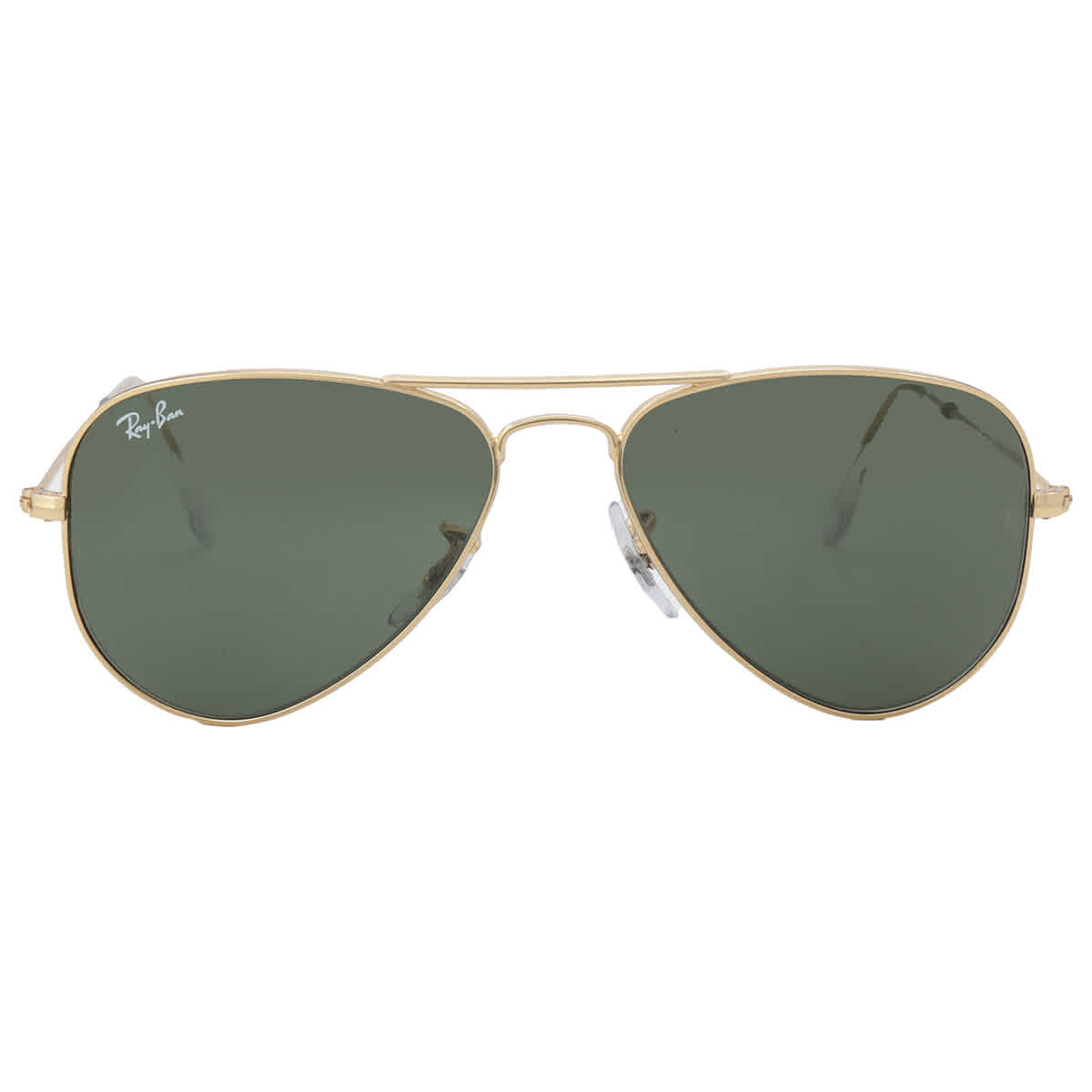 Ray-Ban Unisex Sunglass Aviator Extra Small -  Frame color: Arista Gold, Lens color: G-15 Green