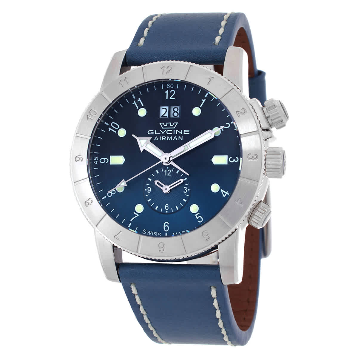 Glycine Airman Contemporary GMT Quartz Blue Dial Mens Watch GL0151 194$