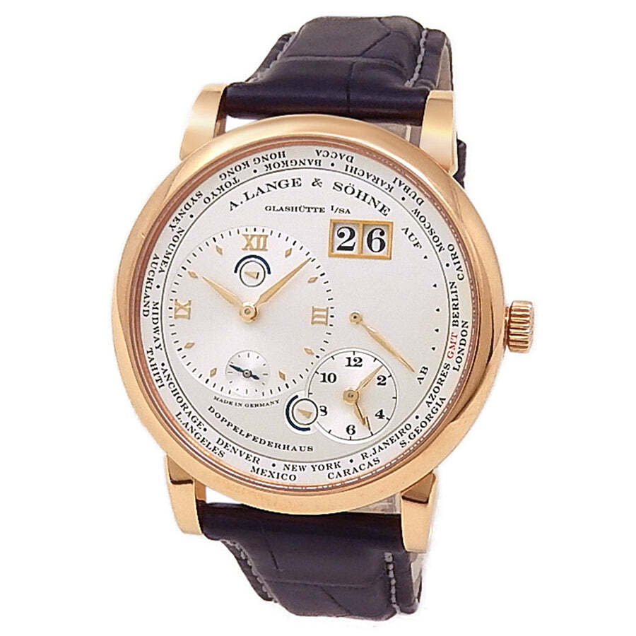 Pre-owned A. Lange & Sohne Lange 1 Time Zone GMT Offset Home Time Silver Dial Mens Watch 116.032