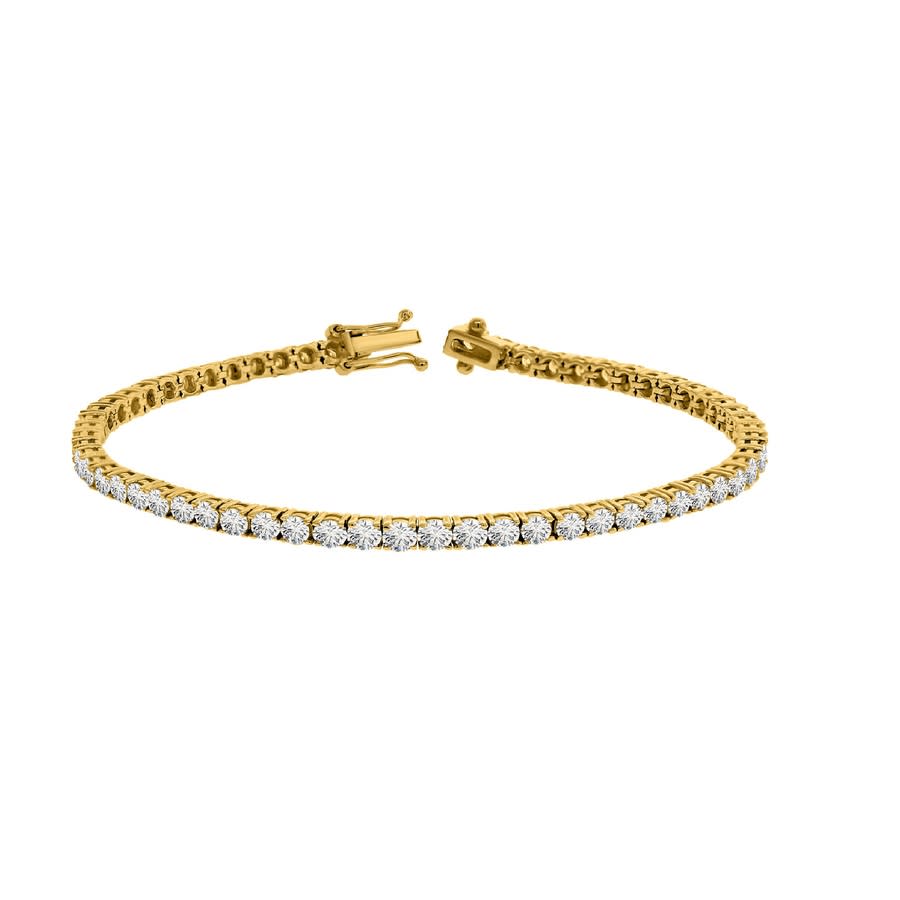 MAULIJEWELS 800 Carat Lab Grown Brilliant Diamond 7 Tennis Bracelet For Women F-G VS1 In 14K Solid Yellow Gold 4700$