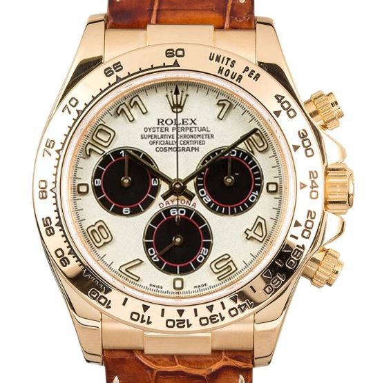 Preowned Rolex Daytona Chronograph Automatic Chronometer White Dial Mens Watch 116518 WAL
