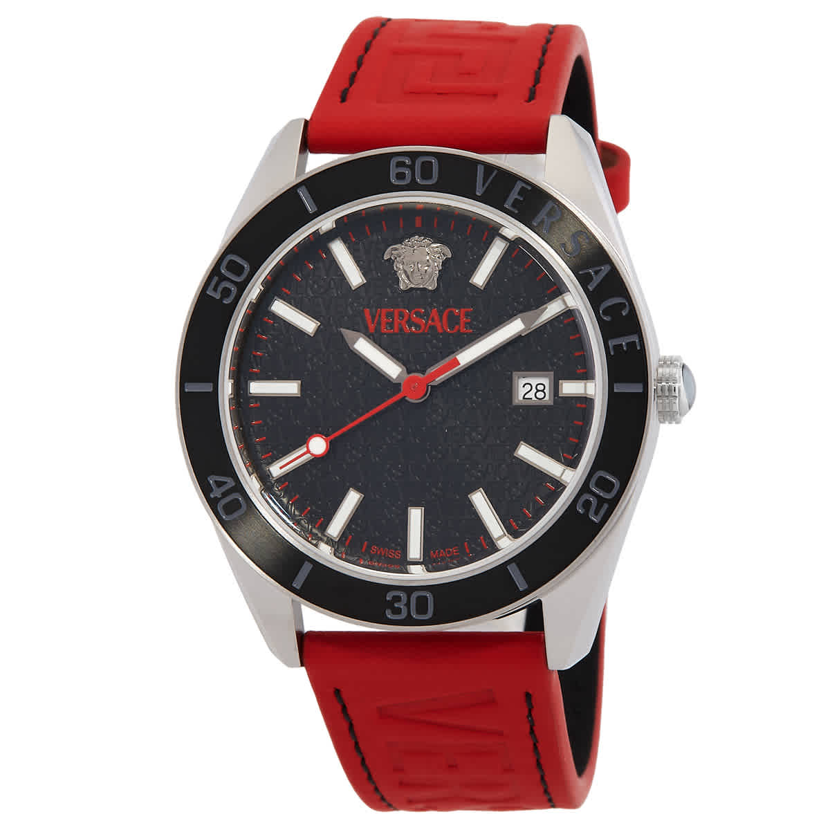 Versace V-Dome Quartz Black Dial Mens Watch VE8E00124 389$